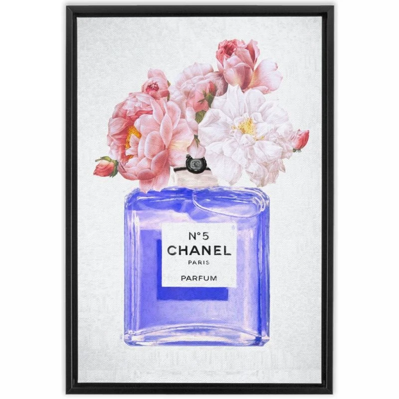 Francfranc 絵画 香水瓶 N°5 CHANEL Chanel No 5 Perfume Flowers in Blue